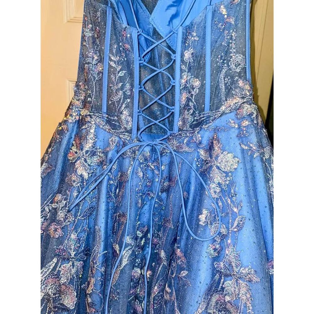Jovani Style 37421 Blue Gown (size 8) - Picture 8 of 9